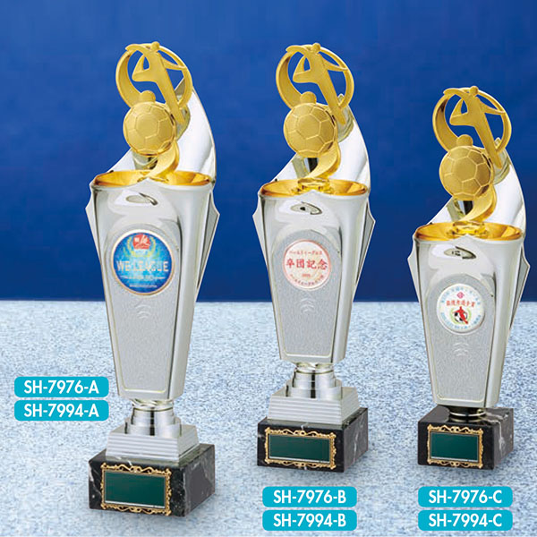 【サッカートロフィ】ロゴ入れ自在！SH-7976 UV印刷 透明樹脂盛なし 30％OFF