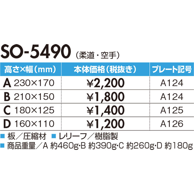 【柔道・空手 楯*】SO-5490